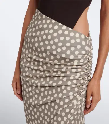 Alaïa Alaïa Gathered polka-dot jersey maxi skirt | Thumbnail 3