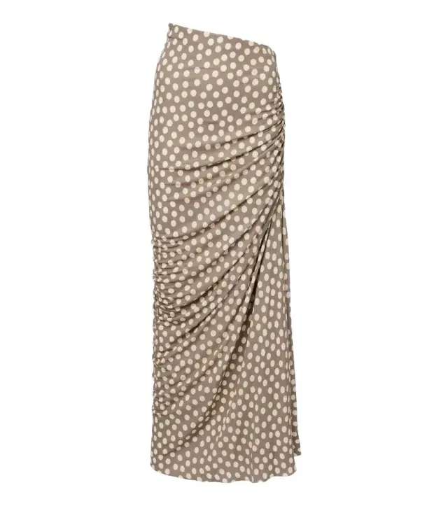 Alaia Alaïa Gathered polka-dot jersey maxi skirt
