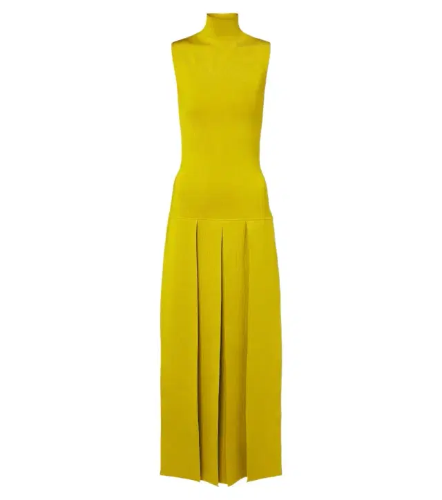Alaia Alaïa Pleated knitted maxi dress