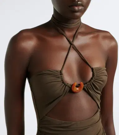 Magda Butrym Ruched halterneck swimsuit | Thumbnail 2