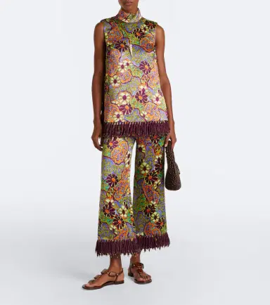 ALÉMAIS Alémais Joanna fringed printed wide-leg pants | Thumbnail 5