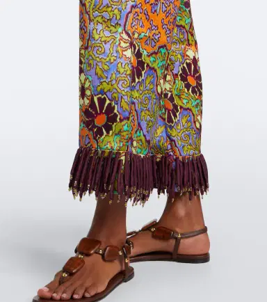 ALÉMAIS Alémais Joanna fringed printed wide-leg pants | Thumbnail 6