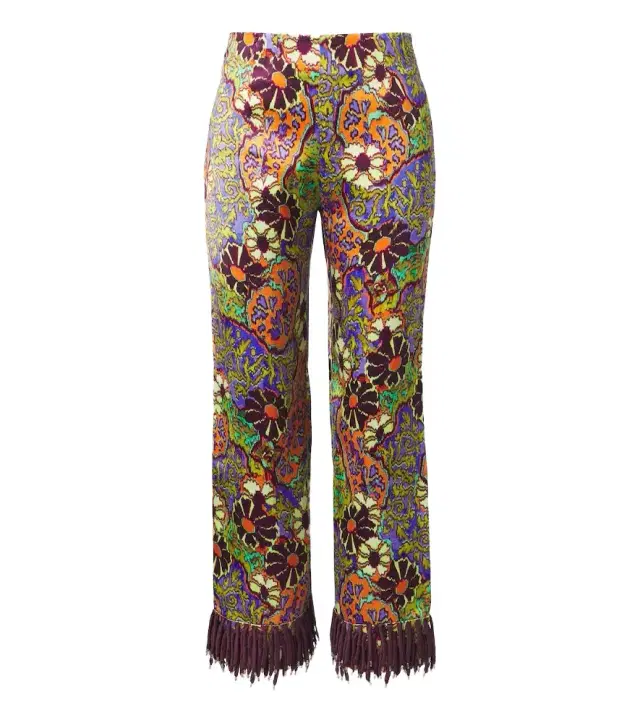 Alemais Alémais Joanna fringed printed wide-leg pants