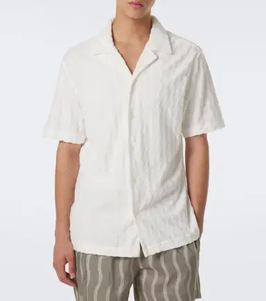 Frescobol Carioca Terry-trimmed cotton-blend bowling shirt | Thumbnail 4 Frescobol Carioca Terry-trimmed cotton-blend bowling shirt | Thumbnail 4