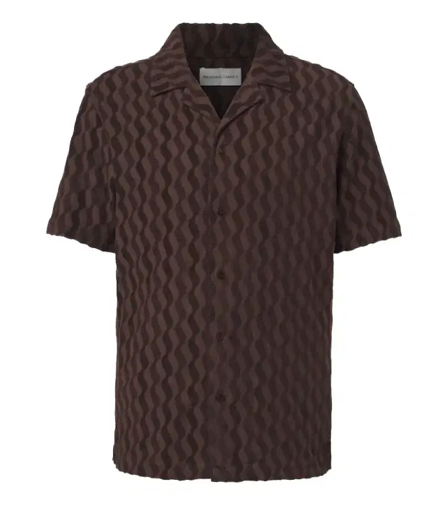 Frescobol Carioca Terry-trimmed cotton-blend bowling shirt