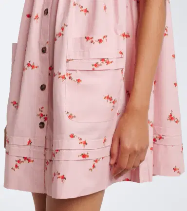 Ganni Floral ruffled cotton-blend poplin minidress | Thumbnail 4 Ganni Floral ruffled cotton-blend poplin minidress | Thumbnail 4