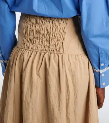 Ganni Gathered cotton-blend maxi skirt | Thumbnail 2