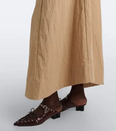 Ganni Gathered cotton-blend maxi skirt | Thumbnail 6