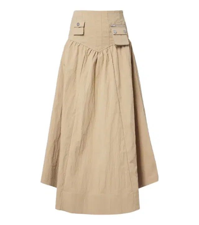 Ganni Gathered cotton-blend maxi skirt
