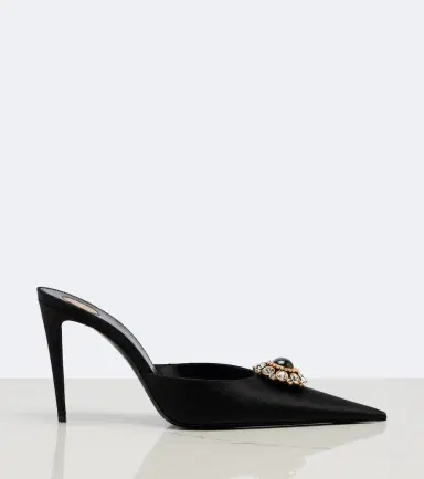 Saint Laurent Cosmo embellished satin mules | Thumbnail 4