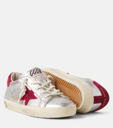 Golden Goose Kids Super Star metallic leather sneakers | Thumbnail 2