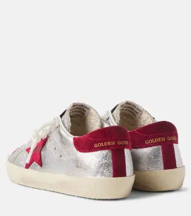 Golden Goose Kids Super Star metallic leather sneakers | Thumbnail 3