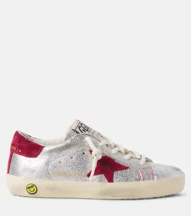 Golden Goose Kids Super Star metallic leather sneakers | Thumbnail 4