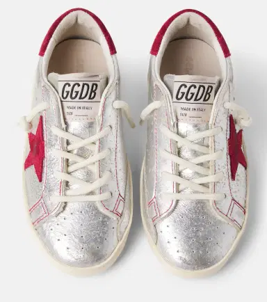 Golden Goose Kids Super Star metallic leather sneakers | Thumbnail 5