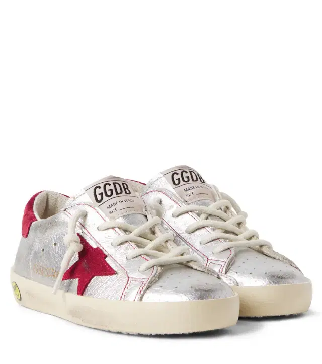 Golden Goose Kids Super Star metallic leather sneakers