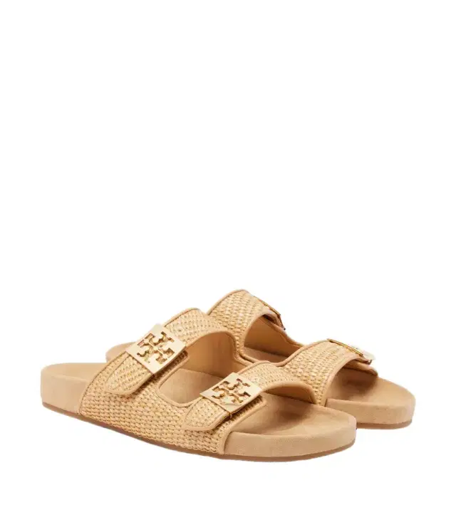 Tory Burch Mellow raffia-effect slides