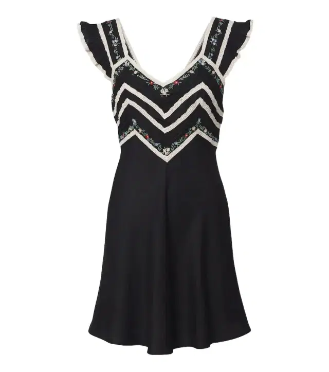 Rixo Diaz embroidered lace-trimmed minidress