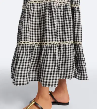 Rixo Chandra checked tiered cotton midi dress | Thumbnail 2 Rixo Chandra checked tiered cotton midi dress | Thumbnail 2