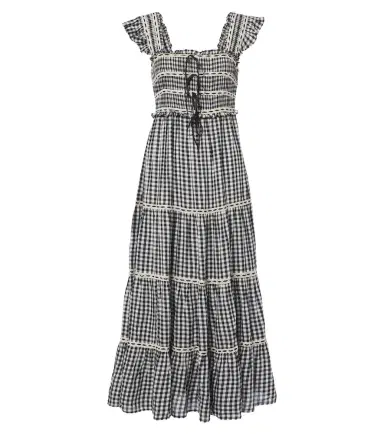 Rixo Chandra checked tiered cotton midi dress | Thumbnail 1 Rixo Chandra checked tiered cotton midi dress | Thumbnail 1