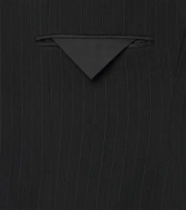 Saint Laurent Chalk stripe wool-blend grain de poudre blazer | Thumbnail 2