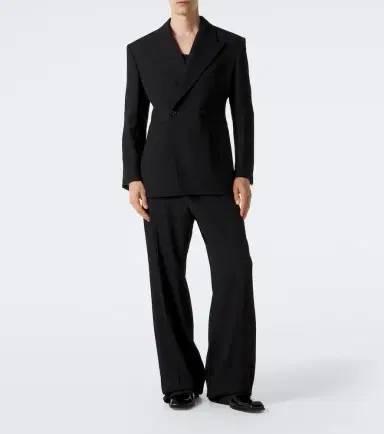 Saint Laurent Chalk stripe wool-blend grain de poudre blazer | Thumbnail 5