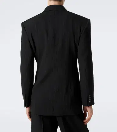 Saint Laurent Chalk stripe wool-blend grain de poudre blazer | Thumbnail 6