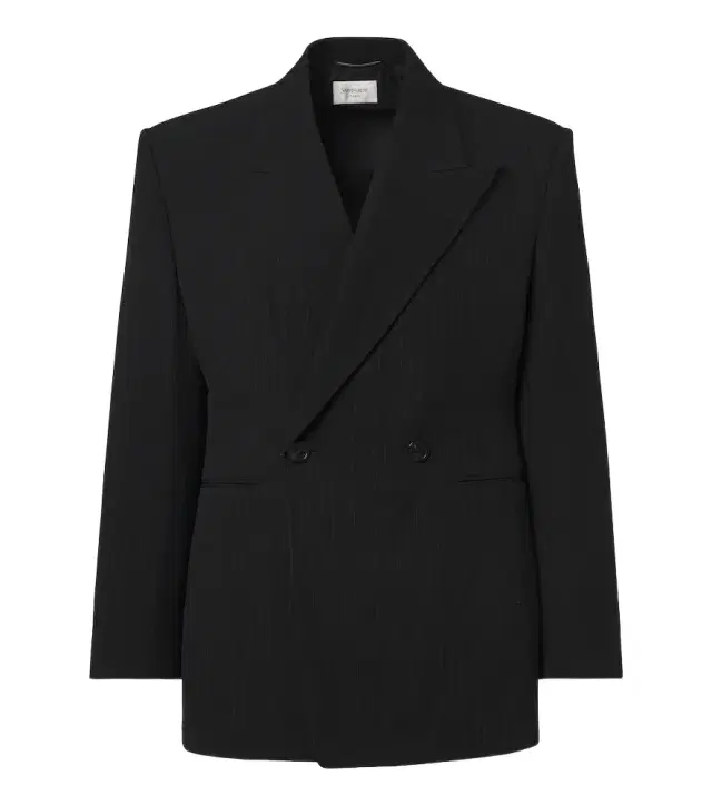 Saint Laurent Chalk stripe wool-blend grain de poudre blazer