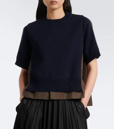 Sacai Knitted cotton and cashmere-blend top | Thumbnail 5 Sacai Knitted cotton and cashmere-blend top | Thumbnail 5