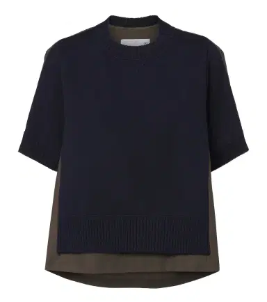 Sacai Knitted cotton and cashmere-blend top | Thumbnail 1 Sacai Knitted cotton and cashmere-blend top | Thumbnail 1
