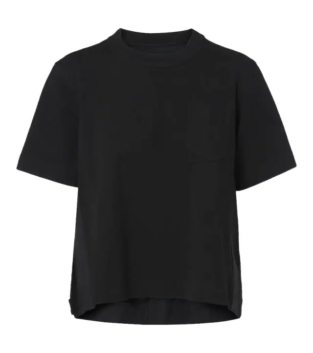 Sacai Cotton jersey and denim T-shirt