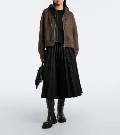 Sacai Cotton jersey hoodie | Thumbnail 3 Sacai Cotton jersey hoodie | Thumbnail 3