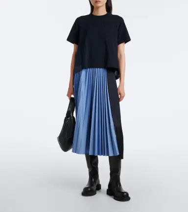 Sacai Cotton jersey and denim T-shirt | Thumbnail 3 Sacai Cotton jersey and denim T-shirt | Thumbnail 3