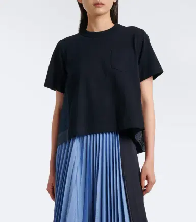 Sacai Cotton jersey and denim T-shirt | Thumbnail 4 Sacai Cotton jersey and denim T-shirt | Thumbnail 4