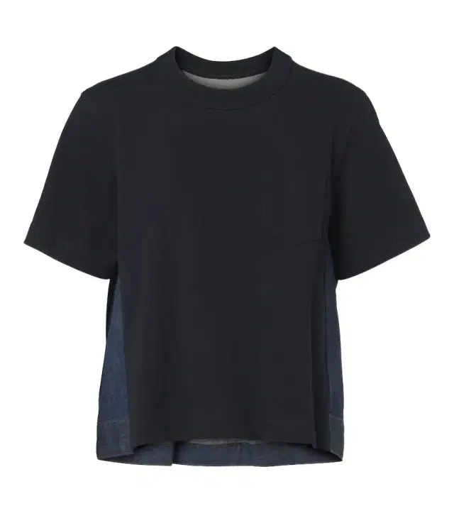 Sacai Cotton jersey and denim T-shirt