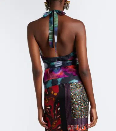 Dries Van Noten Printed moiré wrap top | Thumbnail 5 Dries Van Noten Printed moiré wrap top | Thumbnail 5