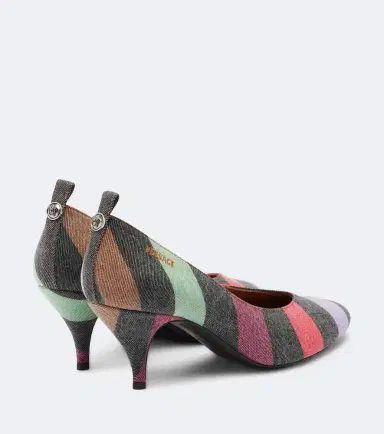 Versace Tina striped denim pumps | Thumbnail 3