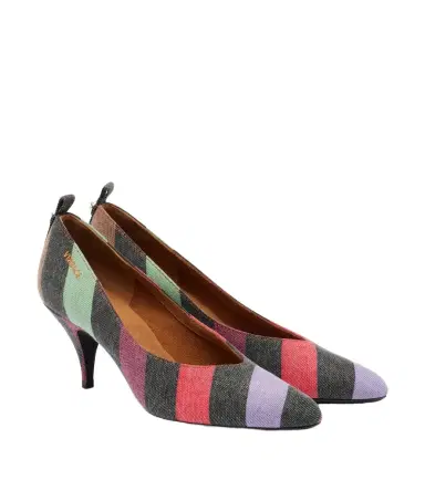 Versace Tina striped denim pumps | Thumbnail 1