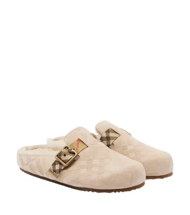 Burberry Urchin shearling-lined suede clogs