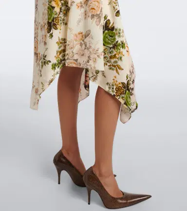 Acne Studios Tie-neck floral silk georgette midi dress | Thumbnail 2