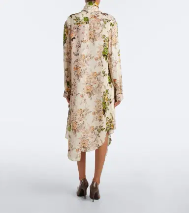 Acne Studios Tie-neck floral silk georgette midi dress | Thumbnail 3