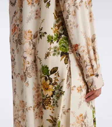 Acne Studios Tie-neck floral silk georgette midi dress | Thumbnail 4