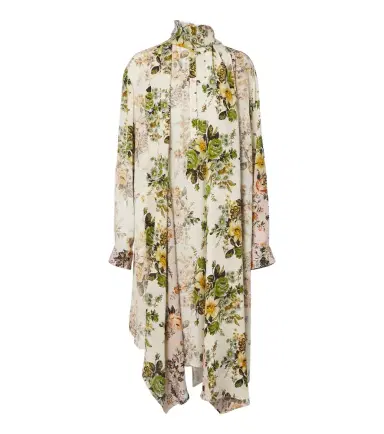 Acne Studios Tie-neck floral silk georgette midi dress | Thumbnail 1