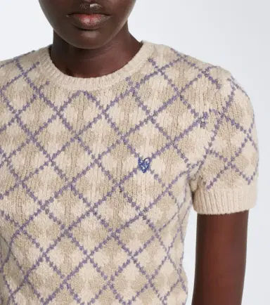 Acne Studios Argyle cotton-blend bouclé sweater | Thumbnail 5 Acne Studios Argyle cotton-blend bouclé sweater | Thumbnail 5
