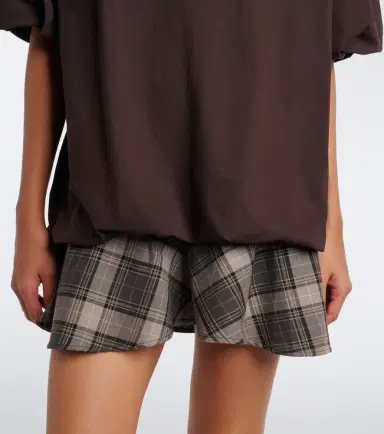 Acne Studios Checked layered cotton-blend polo dress | Thumbnail 3