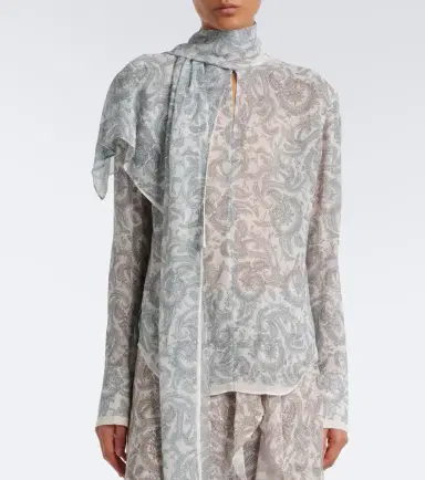 Acne Studios Caped paisley silk crêpe blouse | Thumbnail 2 Acne Studios Caped paisley silk crêpe blouse | Thumbnail 2