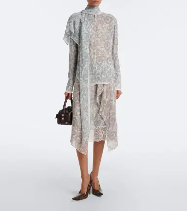 Acne Studios Caped paisley silk crêpe blouse | Thumbnail 3 Acne Studios Caped paisley silk crêpe blouse | Thumbnail 3