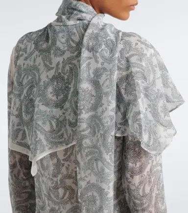 Acne Studios Caped paisley silk crêpe blouse | Thumbnail 4 Acne Studios Caped paisley silk crêpe blouse | Thumbnail 4