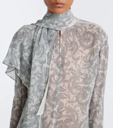Acne Studios Caped paisley silk crêpe blouse | Thumbnail 6 Acne Studios Caped paisley silk crêpe blouse | Thumbnail 6