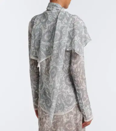 Acne Studios Caped paisley silk crêpe blouse | Thumbnail 7 Acne Studios Caped paisley silk crêpe blouse | Thumbnail 7