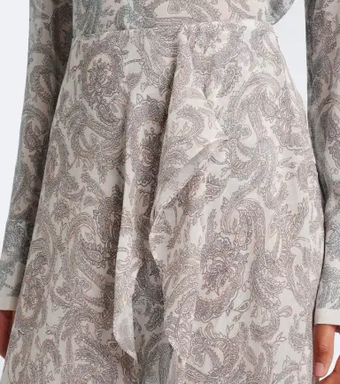 Acne Studios Paisley lace-trimmed silk crêpe midi skirt | Thumbnail 3